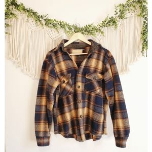 VINTAGE Plaid Button Down Wool Shacket sz M